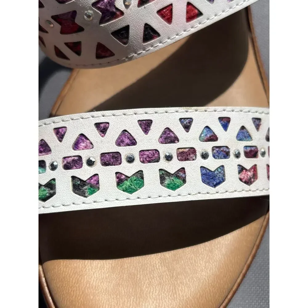 Tuscany by Easy Street Viniko Sandals 9.5 W Leather Never Worn Comfort Shoe Boho